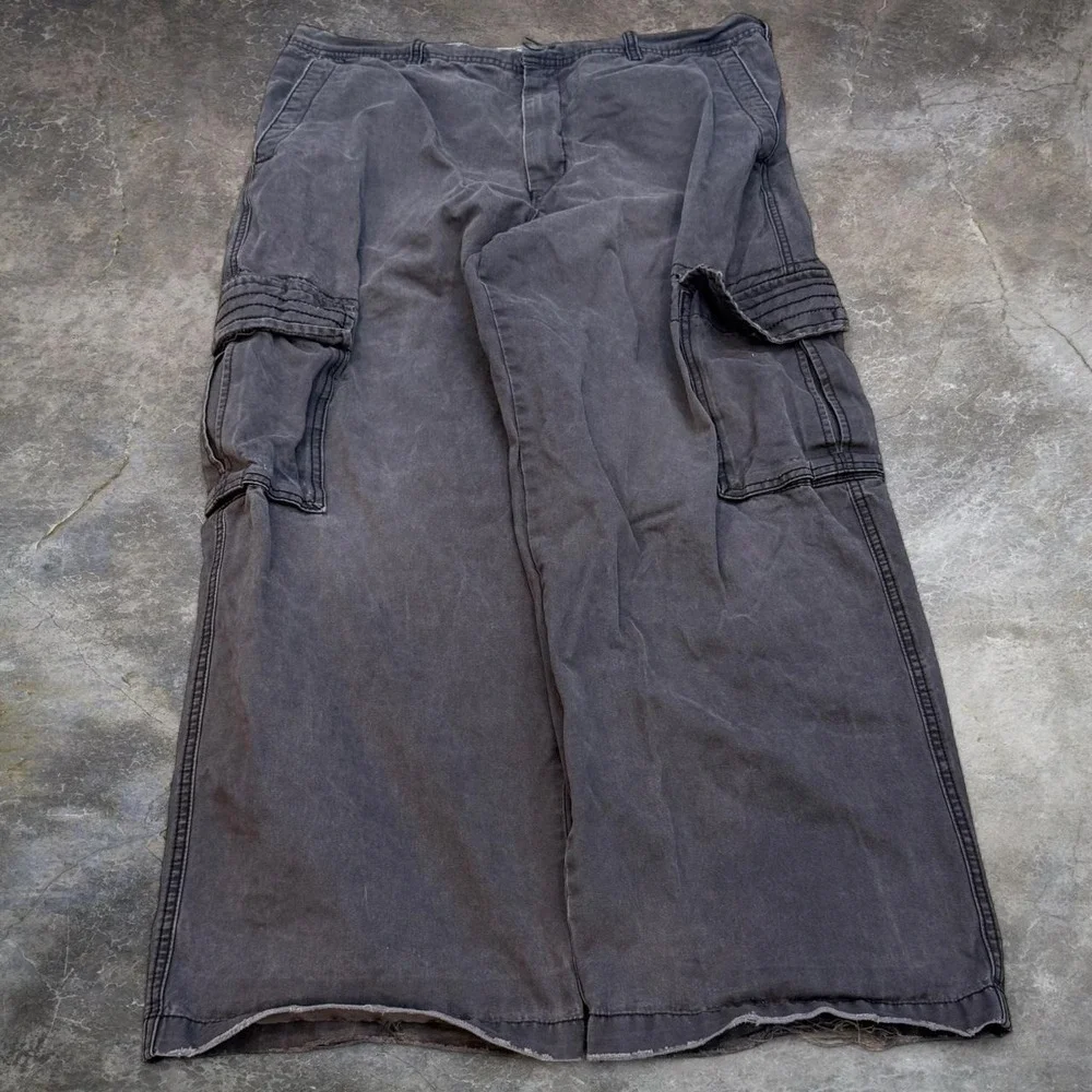 Vintage Old Navy Super Baggy Wide Leg Brown Cargo Pants Men's 40x30 Grunge Y2K